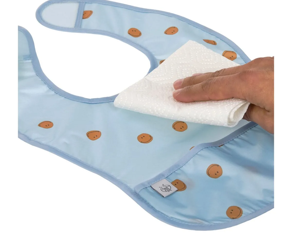 Baberos Impermeables^Lassig 2 Baberos Impermeables Happy Smile Blue
