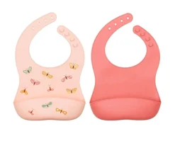 Baberos^A Little Lovely Company 2 Baberos Silicona Butterflies