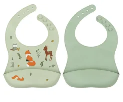 Baberos^A Little Lovely Company 2 Baberos Silicona Forest Friends