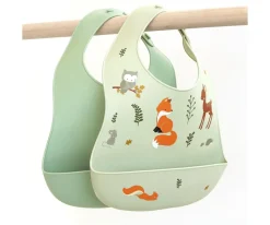 Baberos^A Little Lovely Company 2 Baberos Silicona Forest Friends