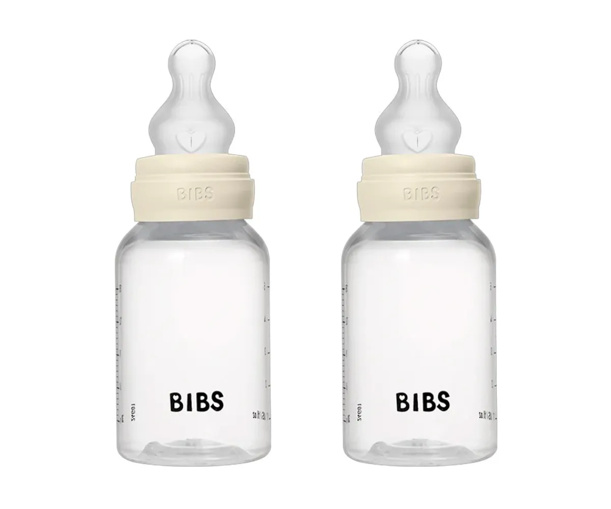 Biberones^BIBS 2 Biberones Plástico Silicona Ivory 150 ml