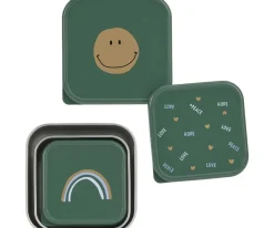 Discount 3 Cajitas Almuerzo Acero Happy Smile Cajas De Almuerzo|Fiambreras Infantiles