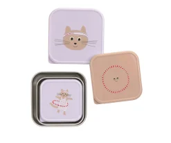 Best 3 Cajitas Almuerzo Acero Tiny Team Cat Cajas De Almuerzo|Fiambreras Infantiles