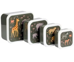 Sale 4 Cajitas Almuerzo y Snacks Savanna Fiambreras Infantiles|Cajas De Almuerzo