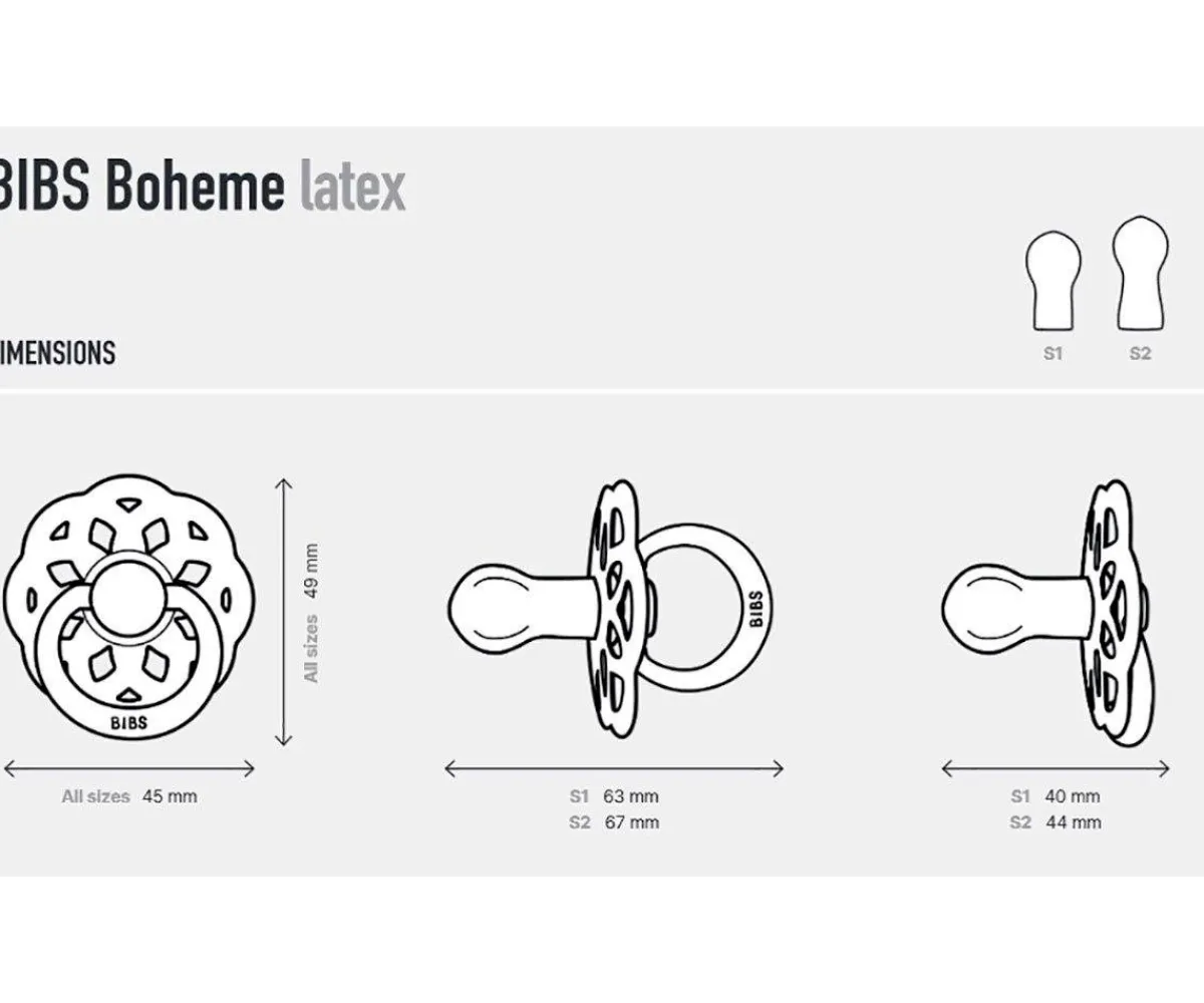 Chupetes Con Diseños^BIBS 2 Chupetes Boheme Nocturnos Sage/Cloud
