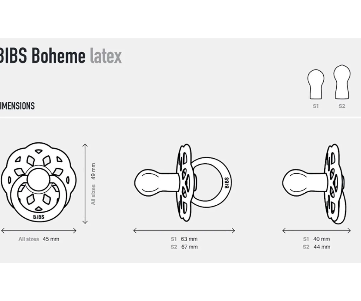 Chupetes Con Diseños^BIBS 2 Chupetes Boheme Sage/Cloud