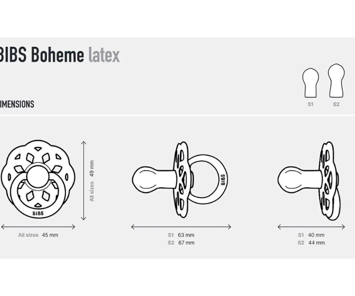 Chupetes Con Diseños^BIBS 2 Chupetes Boheme White/Sunshine