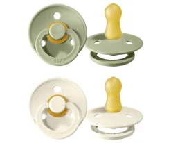Chupetes Con Diseños^BIBS 2 Chupetes Colour Round Ivory/Sage