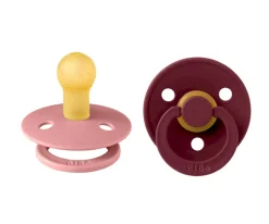 Chupetes Con Diseños^BIBS 2 Chupetes Colour Round Dusty Pink/Elderberry