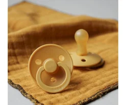 Chupetes Con Diseños^BIBS 2 Chupetes Colour Round Mustard/Dark Denim