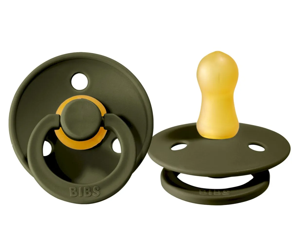 Chupetes Con Diseños^BIBS 2 Chupetes Colour Round Sage/Hunter Green