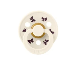 Chupetes Con Diseños^BIBS 2 Chupetes Colour Round Holiday Bow Ivory/Plum