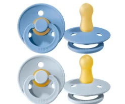 Chupetes Con Diseños^BIBS 2 Chupetes Colour Round Sky Blue/Baby Blue