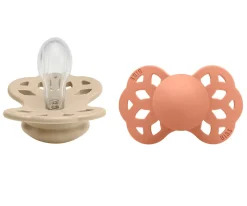 Chupetes Con Diseños^BIBS 2 Chupetes Infinity Simétrica Vanilla/Peach