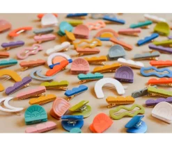 Accesorios De Pelo^Grech & Co 2 Clips de Pelo Tri Rainbow Sky Blue