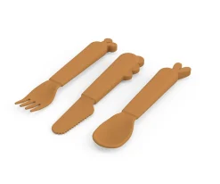 Cubiertos Infantiles^Done by Deer 3 Cubiertos Kiddish Deer Friends Mustard