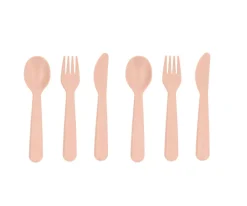 Hot 6 Cubiertos Light Pink Cubiertos Infantiles|Vajilla Infantil
