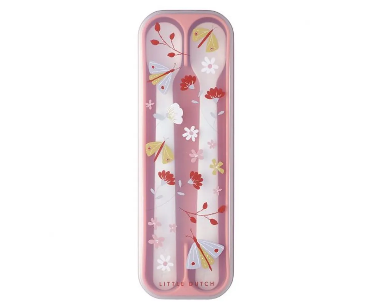 Best 2 Cucharas Largas Mio Flowers & Butterflies Vajilla Infantil|Comer Al Aire Libre