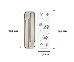 Hot 2 Cucharas Largas Mio Forest Friends Comer Al Aire Libre|Vajilla Infantil