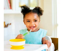 2 Cucharas Silicona Aprendizaje Gentle Verde/Azul Baby Led Weaning|Cubiertos Infantiles