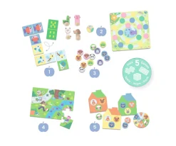 Puzzles Para Niños^Djeco 5 Juegos Animales de la Granja