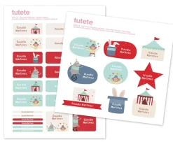 29 Pegatinas para Objetos Circus Etiquetas Personalizadas|Colecciones Vuelta Al Cole