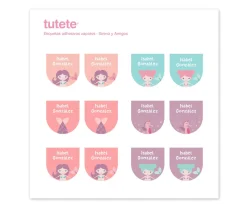 12 Pegatinas Zapatos Sirena y Amigos Etiquetas Personalizadas|Colecciones Vuelta Al Cole