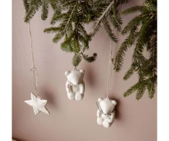 Adornos Y Decoración Navidad^Maileg Adorno de Metal Osito de Peluche Off White/Blue