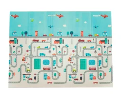 New Alfombra de Juegos Reversible Town Jungle Alfombras Infantiles|Manta Actividades Bebé