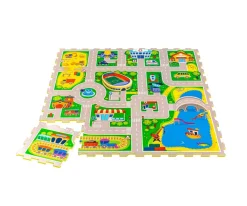 Online Alfombra Puzzle Ciudad 120 x 120 cm Niños Juguetes Para Recién Nacidos|Alfombras Infantiles