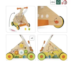 Andador de Actividades Conejo de Madera Niños Juguetes Niños 3 Años|Juguetes Para Niños De 18 Meses