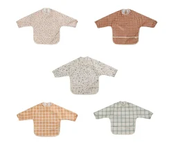 Online Babero con Mangas Smock Sienna Gingham Baberos|Baberos Impermeables