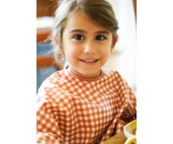 Online Babero con Mangas Smock Sienna Gingham Baberos|Baberos Impermeables