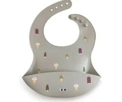 Baberos^Noui Noui Babero de Silicona Ice Cream-Grey