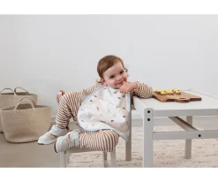 Baberos^Lassig Babero Impermeable Extra Grande Happy Fruits Light Blue