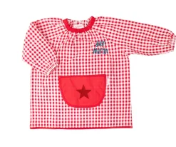 Babis Escolares^Tutete Textil Babi con Bolsillo Central Estrella Rojo Personalizable