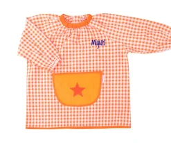 Babis Escolares^Tutete Textil Babi con Bolsillo Central Estrella Naranja Personalizable