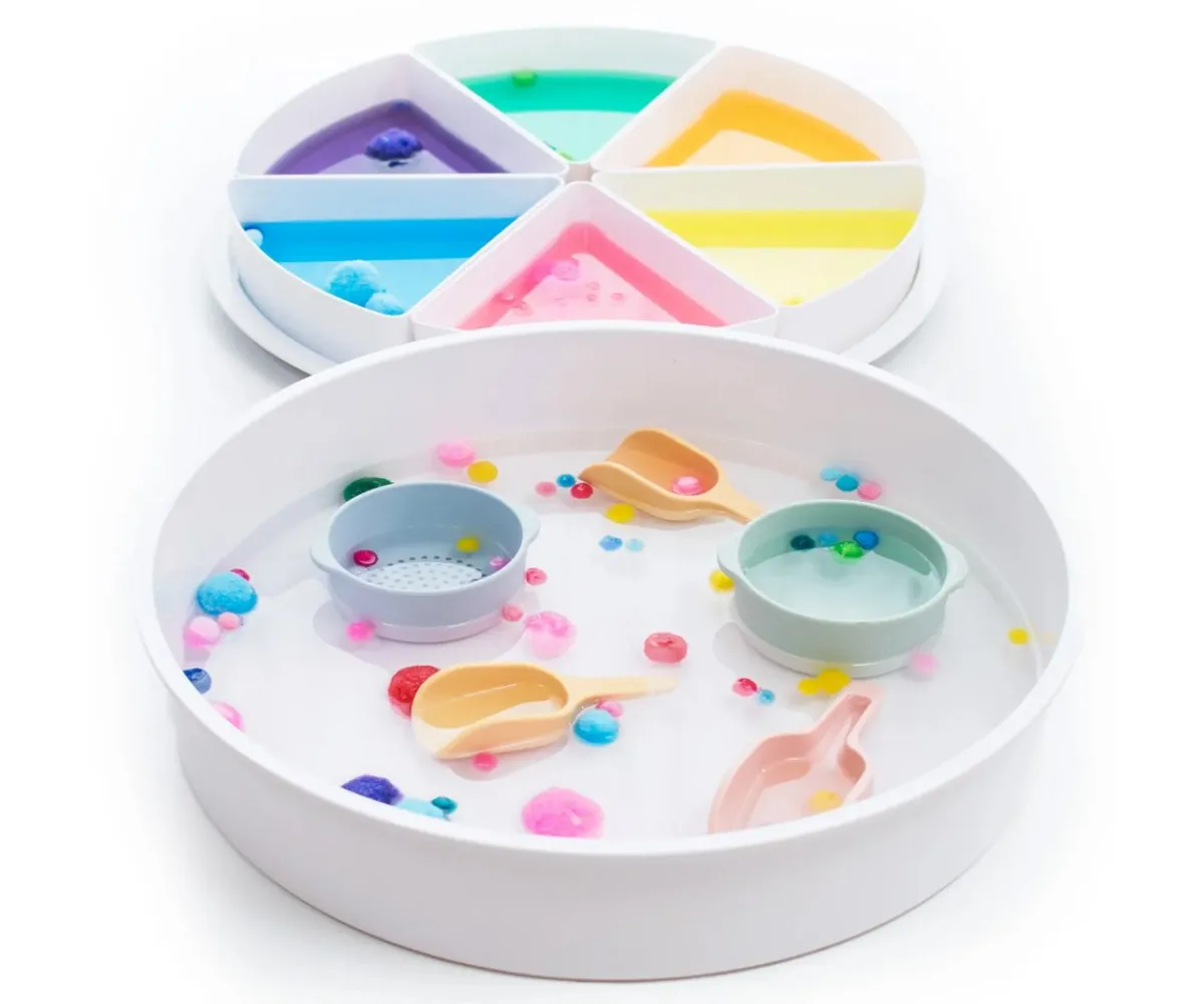 Best Bandeja Sensorial PlayTray con Compartimentos y Tapa Extraíbles Niños Otras Líneas Pedagógicas|Manualidades Para Niños