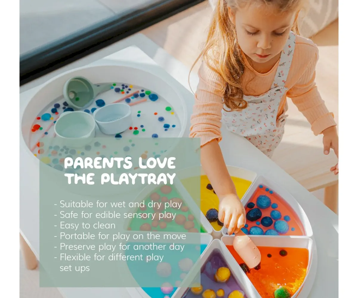 Best Bandeja Sensorial PlayTray con Compartimentos y Tapa Extraíbles Niños Otras Líneas Pedagógicas|Manualidades Para Niños
