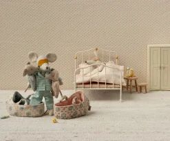 Casa De Muñecas De Madera^Maileg Bebé Ratón en Capazo Azul