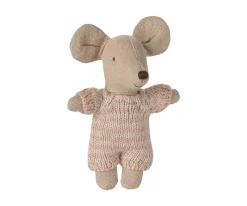 Casa De Muñecas De Madera^Maileg Bebé Ratón en Capazo Rosa