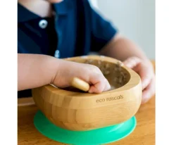 Vajilla Infantil^Ecorascals Bol Bambú Rosa Eco con Cuchara