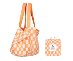 Discount Bolsa de Playa Check Naranja Personalizable Bolsas De Playa|Regalos Para Madres