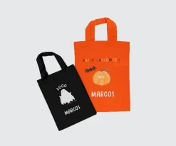 Bolsa Negra Truco o Trato Halloween Personalizable Niños Disfraces Para Niños|Bolsas Merienda