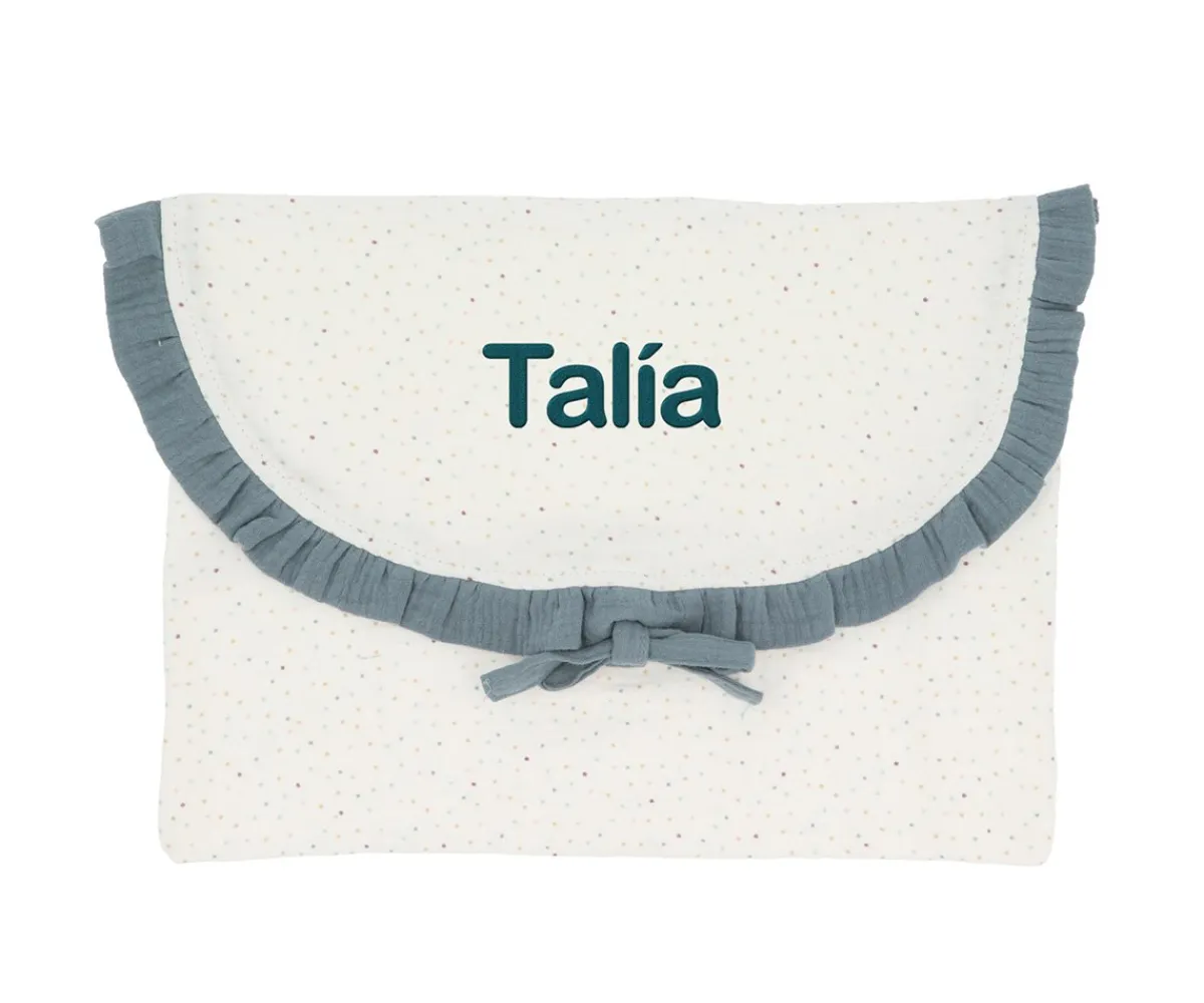 Cambiadores Para Bebés^Cristina de Jos'h Bolsa para Muda Rainbow Dots Azul Personalizable