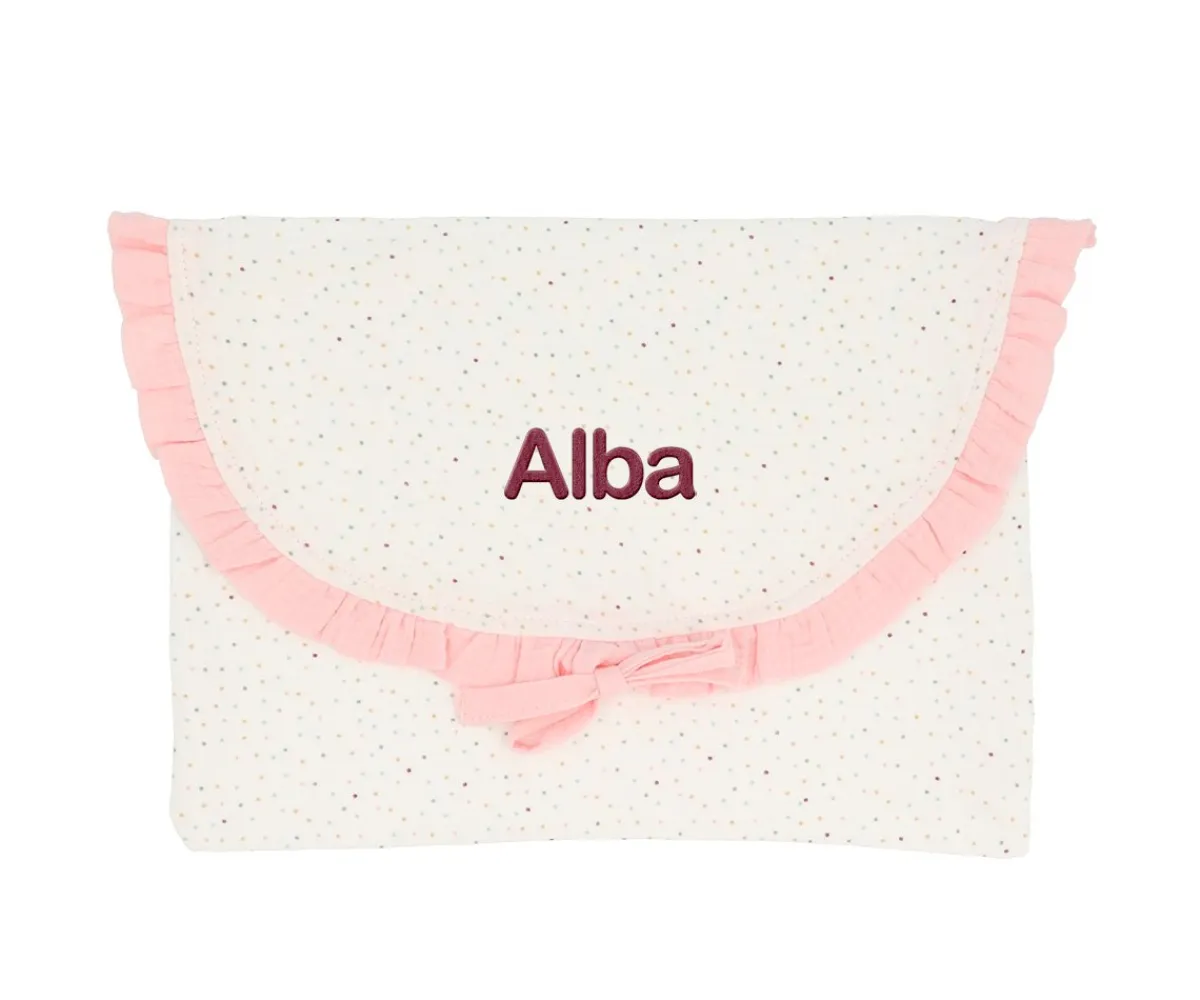 Cambiadores Para Bebés^Cristina de Jos'h Bolsa para Muda Rainbow Dots Rosa Personalizable