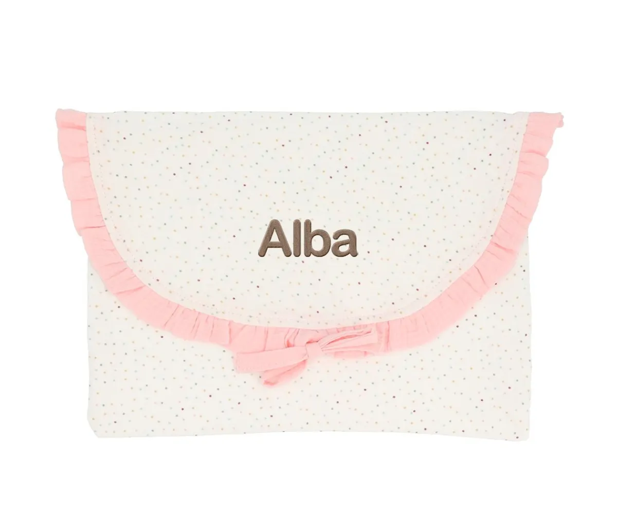 Cambiadores Para Bebés^Cristina de Jos'h Bolsa para Muda Rainbow Dots Rosa Personalizable