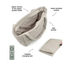 Moda Mamá^Done by Deer Bolso Tote Acolchado Sand con Cambiador
