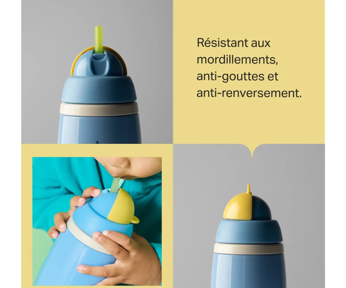 Botellas De Plástico^Tommee tippee Botella Isotérmica Antigoteo con Pajita Azul Pastel 266ml