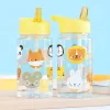 Botellas De Plástico^A Little Lovely Company Botella Plástico con Pajita Personalizable Animal Friends 450ml